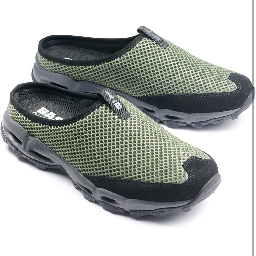 New In Box BASS outdoor Green and Black Slip-On Loafers with Breathable Mesh 7